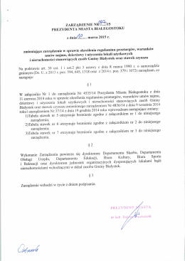 ZARZĄDZENIE NR 177/15 PREZYDENTA MIASTA