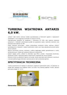 TURBINA WIATROWA ANTARIS 6,0 kW.