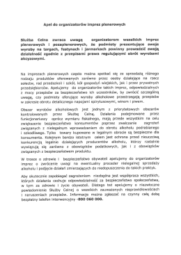 Apel do organizator&oacute;w imprez plenerowych Służba Celna zwraca