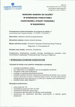 Warunki naboru starszy ratownik kierowca