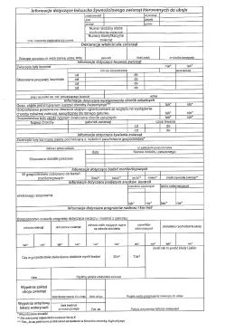 Informacje dotyczące łańcucha żywnościowego zwierząt