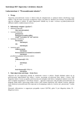 Instrukcja IEF Algorytmy i struktury danych Laboratorium 1