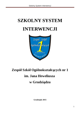 Szkolny System Interwencji - Zespół Szkół Ogólnokształcących Nr 1