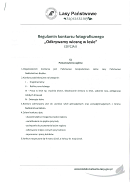 Regulamin konkursu Odkrywamy wiosnę w lesie Edycja II