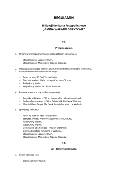 Regulamin - Gmina Walim w obiektywie III edycja