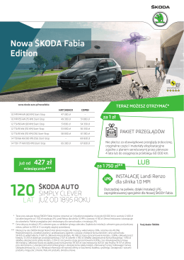 Nowa ŠKODA Fabia Edition