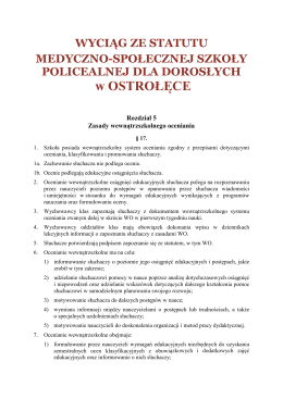 Wyciąg ze Statutu MSSPdD w Ostrołęce Rozdział 5. Zasady