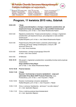Program, 11 kwietnia 2015 roku, Gdańsk
