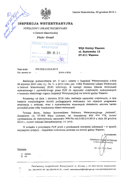 POWIATOWY LEKARZ WETERYNARII