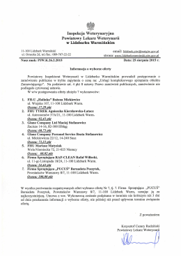 Inspekcja Weterynaryjna Powiatowy Lekarz Weterynarii