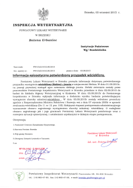 INSPEKCJ A WETERYNARYJ NA POWIATOWY LEKARZ