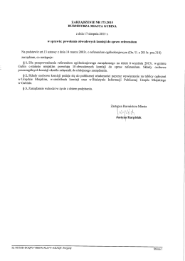 ZARZĄDZENIE NR 173.2015 BURMISTRZA MIASTA GUBINA Z