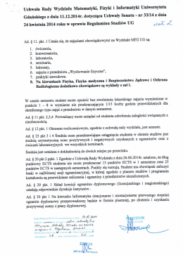 Uchwała Rady Wydziału -średnia - Wydział Matematyki, Fizyki i
