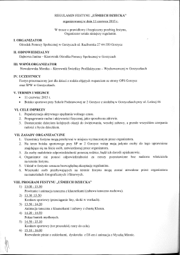 REGULAMIN FESTYNU „UŚMIECH DZIECKA” organizowanej w