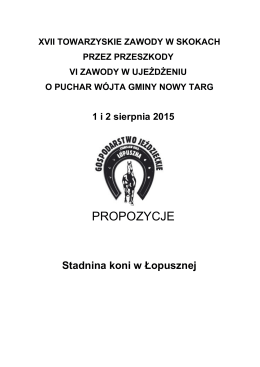 Łopuszna ZT-A i B -propozycje - Małopolski Związek Jeździecki