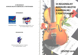 leszno 2016 iii regionalny konkurs muzyki kameralnej z fortepianem