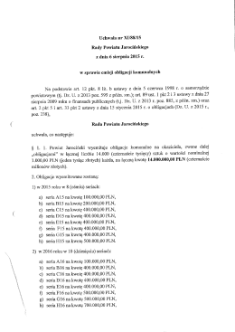Uchwała nr XIISSIIS Rady Powiatu Jarocińskiego z dnia 6 sierpnia