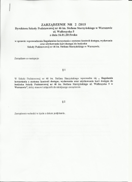 ZARZĄDZENIE NR 2 /2015 - Szkoła Podstawowa Nr 46 im. Stefana