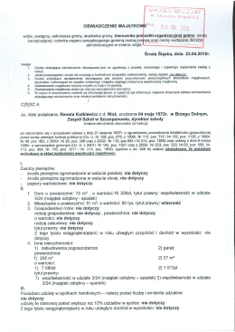 oświadczenie majątkowe za 2014 rok