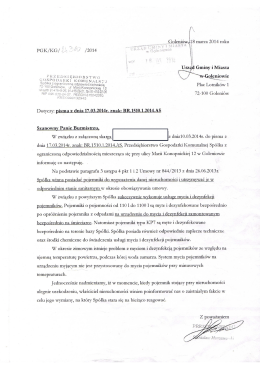 Dotyczy: pisma z dnia 17.03.2014r. znak: BR.1510.1