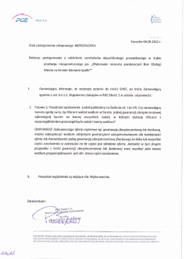 Wyjaśnienia do SIWZ