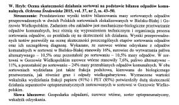W. Hryb: Ocena skuteczności działania sortowni na podstawie