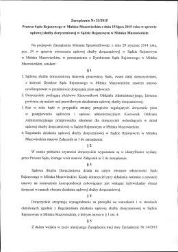 Zarządzenie - Sąd Rejonowy w Mińsku Mazowieckim