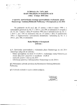 Uchwała Nr 7.075.2015 z 12 maja 2015 roku w sprawie