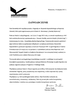 zAŚwIADCzENIE - Dominika Król