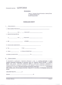 Formularz ofertowy - leasing samochodu