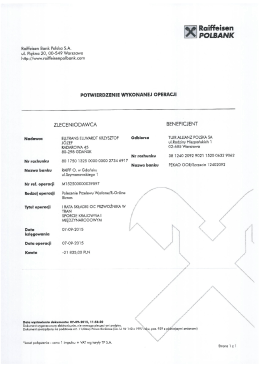 Potwierdzenie płatności przelewu OCP