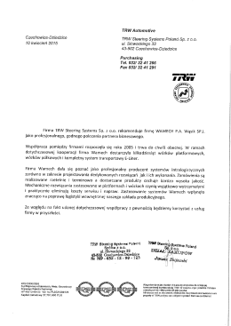 CZGChOWÍCe`DZÍGdZÍCG TRW Steering Systems