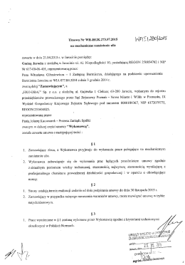 podpisanej ponownie z firmą &bdquo;Eko &ndash; Dbaj&rdquo; umowy