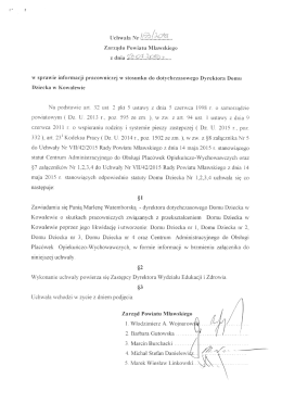 w sprawie informacji pracowniczej w stosunku do dotychczasowego