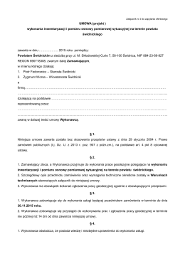 Projekt umowy - Powiatowe Biuro Geodezji i Katastru w Świdnicy