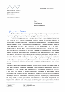 Interpretacja Ministerstwa Zdrowia