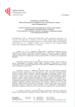 Zarządzenie w sprawie wysokości dochodu przypadającego na