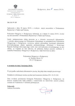 (Wydruk faksu na całej stronie) - Portal informacyjny Prokuratury