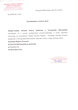 Treść zawiadomienia