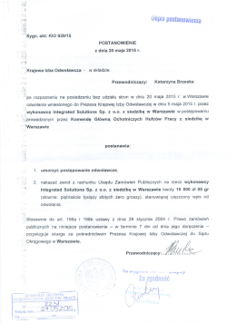 umorzenie postępowania - Ochotnicze Hufce Pracy Komenda Gł&oacute;wna