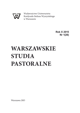 Rok 2015 Nr 26 - Warszawskie Studia Pastoralne