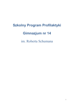 Szkolny Program Profilaktyki - Publiczne Gimnazjum nr 14 w Łodzi