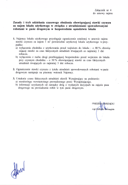 Załącznik nr 4 do umowy najmu