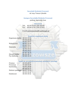 Dane kontaktowe 09.09.2015 KWP z siedzibą w Radomiu