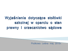 Wyjaśnienia dotyczące stołówki szkolnej w Podkowie maj 2015