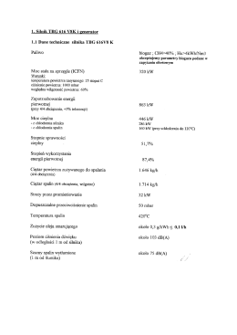 1. Silnik TBG 616 VSK i generator 1.1 Dane techniczne silnika TBG