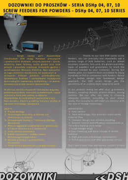 DOZOWNIKI DO PROSZK&Oacute;W - SERIA DSHp 04, 07, 10