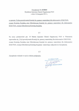 zarządzenie 23/2015 - Instytut Chemii Organicznej PAN
