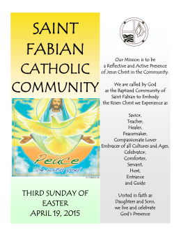 I am the Bread of Life. - Saint Fabian Catholic Church