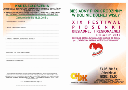 KARTA ZGŁOSZENIA - Chełmiński Dom Kultury